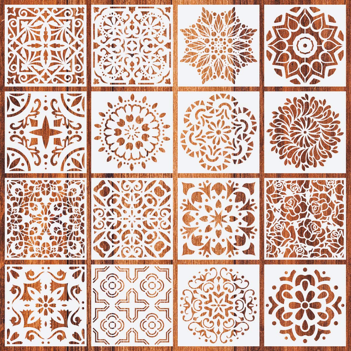ELEPHANTBOAT Mandala Reusable Stencils for Art Painting for Home Decore, Crafting and Wardrobe Decor in 6X6 Inches Template ELEPHANTBOAT Mandala Reusable Stencils for Art Painting for Home Decore, Crafting and Wardrobe Decor in 6X6 Inches Template